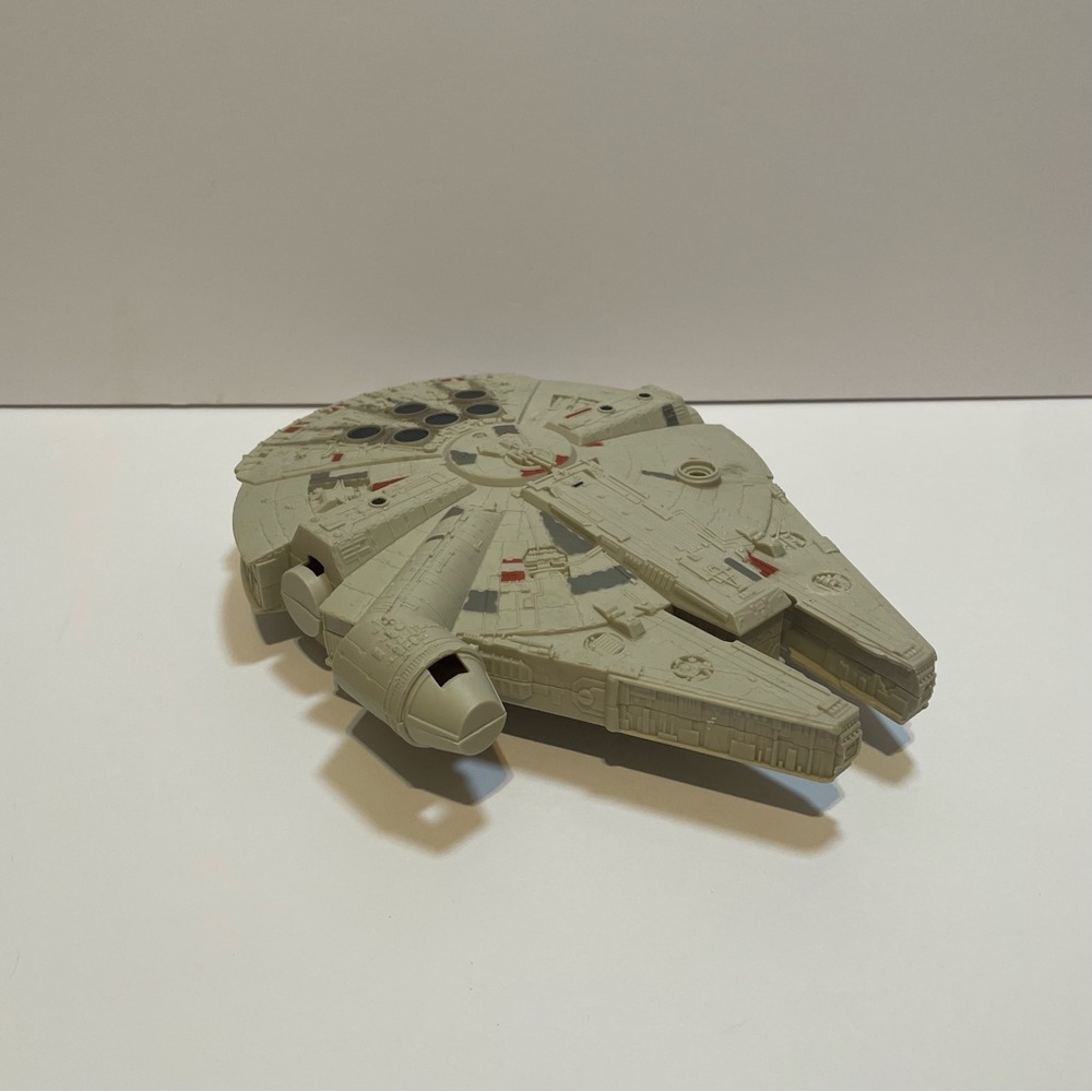 Star Wars Millennium Falcon Toy - Light Gray with Red and Blue Accents